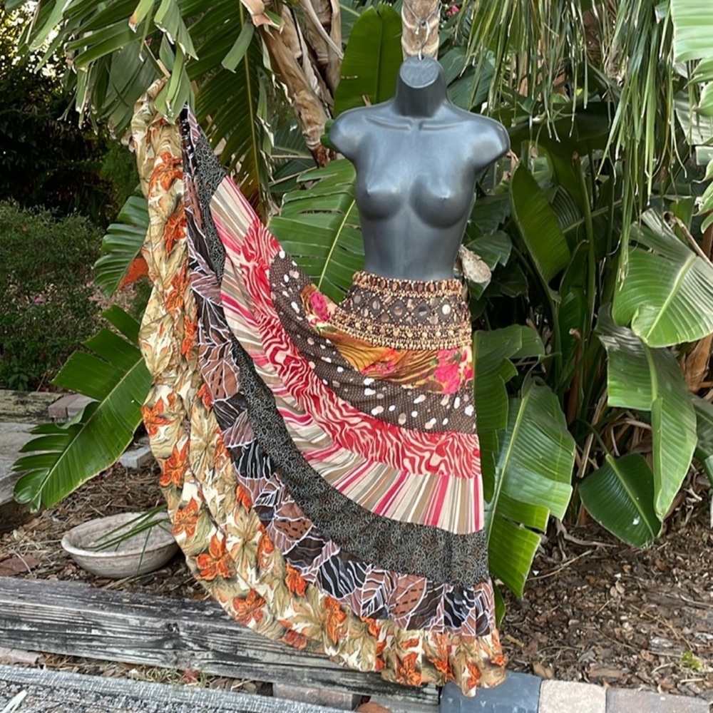 Soft surroundings, tiered, and beaded skirt